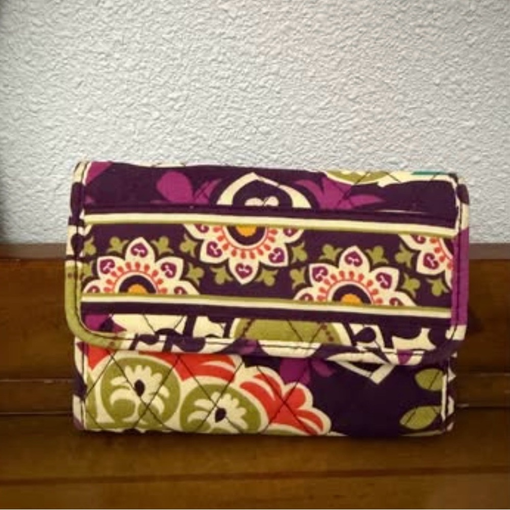 Vera Bradley Plum Crazy Clara Trifold wallet